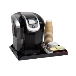 MIND READER Coffee Station Serving Tray, 7 Pod Capacity, Countertop Organizer, Storage, 44.5L X 33.7W X 3.2H Cm In Black