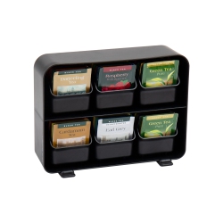 MIND READER Tea Bag Organizer, Tea Station Organizer, Countertop Storage, Kitchen, Plastic, 8.3L X 26W X 19.7H Cm In Black