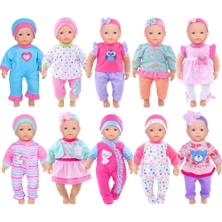 BEBE 10 Sets Baby Doll Clothes And Accesories for 10 Inch Baby Dolls 12 Inch New Born Baby/alive Baby Dolls 14 Inch Dolls(N