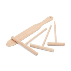 FOX RUN 11645 Beechwood 4 Piece Crepe Set Tool, 11X13.5, Wood