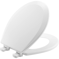 BEMIS 500Ec000 Molded Wood Round Toilet Seat With Easy Clean And Change Hinge In White