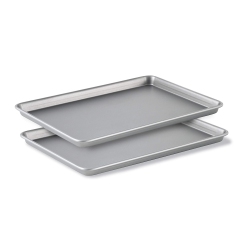 CALPHALON Baking Sheets, Nonstick Baking Pans Set for Cookies And Cakes, 12 X 17 In, Set Of 2 In Silver