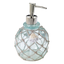AVANTI LINENS - Seaglass Soap Dispenser, Beach Inspired Bathroom Decor