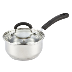 COOK N HOME Saucepan Sauce Pot With Lid 2 Quart Stainless Steel, Stay Cool Handle In Silver