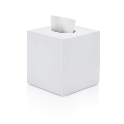 ESSENTRA HOME Matte Square Tissue Box Cover In White