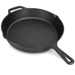 NAVARIS Cast Iron Skillet - 10 Inch Cast Iron Pan - Seasoned Cookware for Frying, Cooking, Oven, Stove Top, Camping