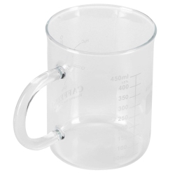 AQUR2020 Caffeine Beaker Mug, Borosilicate Glass Chemistry Mug With Handle And Measuring Scale for Hot And Cold Beverage Coffee