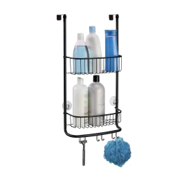 INTERDESIGN Forma Bathroom Over Door Shower Caddy for Shampoo, Conditioner, Soap - Matte In Black