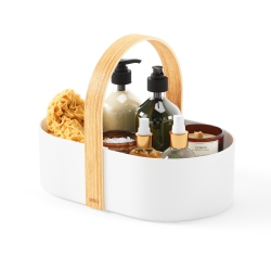 UMBRA Bellwood Multipurpose Caddy Organizer With Handle, Desk, Makeup, Dorm Caddy, Kitchen Cabinet Organizer, Natural/