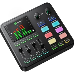 PUPGSIS Gaming Audio Mixer, Audio Interface With Pro-Preamp