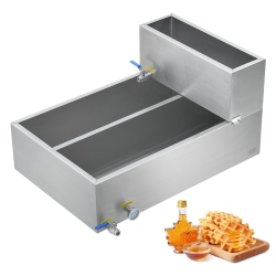 VEVOR 35 Gallon Maple Syrup Evaporator Pan, 509 Cups Of 8.8OZ Maple Syrup, Flat Pan \w Thermometer, 2 Valves And 3 Heating Methods, 304 Stainless