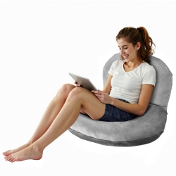 VEVOR Reading Pillow, Large Size U-Shaped Sitting Up Pillow, Washable Bed Pillow \w Soft Velvet, Bed Rest Back Pillow, Ideal for Reading, Gaming
