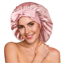 MYACUC Women’S Double Layer Silk Sleep Cap, Non-Slip Elastic Headband for Curly, Short, And Long Hair