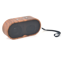 THE WAY Wood Grain Bluetooth Speaker, Retro Mini Card Radio, Portable Line Stereo Speaker Supports Fm, Creative Gift Audio - Dark Wood Grain