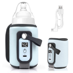 MYACUC Baby Bottle Warmer, 5-Temperature Baby Milk Heating Keeper, Portable USB Bottle Warmer With Led Display Suitable for Home & Travel