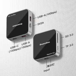 THE WAY Magnetic 4K60Hz HD USB3.2 Hub Pd Mobile Phone Notebook Magnetic Conversion Extender Type C USB Charging Hub Adapter Magnetic Multi-Function