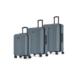 BUGATTI - Prague 3 Piece Hardside Set With Expansion - In Blue