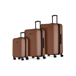BUGATTI - Singapore 3 Piece Hardside Luggage Set With Expansion - In Brown