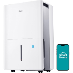 MIDEA 4, 500 Sq. Ft. Energy Star Certified Wifi Enabled Dehumidifier \w Reusable Air Filter 50 Pint 2019 Doe (Previously 70 Pint), Ideal For