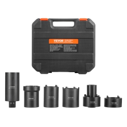 VEVOR 1/2 Inch Spindle Nut Socket Tool Kit, Drive 6 Piece Axle Hub Nut Socket Set, for Ford, 4Wd Vehicles And Gm Vehicles, \w Storage Case, Axle