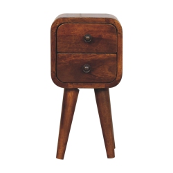 ARTISAN FURNITURE Solid Wood Extra Mini Curved Chestnut Bedside