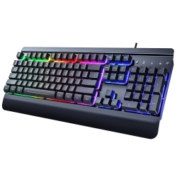 AURORA Gaming Keyboard 104 Keys All-Metal Panel Light Up Silent Computer Keyboard, Wrist Rest, Led Backlit 4200 Dpi Gaming Mouse, Wired Keyboard