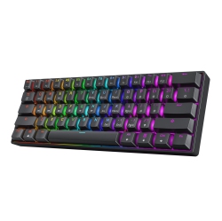 AURORA Gaming Keyboard Hot Swap Mechanical 61 Keys Multi Color RGB Led Backlit for PC/mac Gamer Us Layout (Gateron Optical Red)
