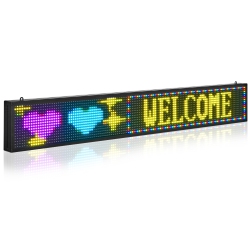 VEVOR 52X8 In Programmable Led Sign, P10 Full Color Flexible Digital Scrolling Panel, Diy Text Pattern Gif Display Board, Bluetooth App Control