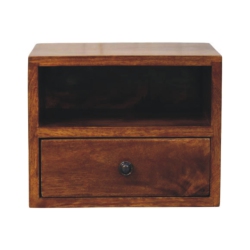 ARTISAN FURNITURE Solid Wood Solis 1-Drawer Chestnut Wall Mounted Nightstand