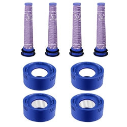 MYACUC 4-Piece Pre-Filter And Post-Filter Set for Dyson V7 And V8 Vacuum Cleaners