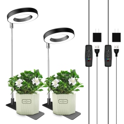 MYACUC 2-Piece 15W Led Indoor Plant Grow Light, Full Spectrum With Timer And 10 Brightness Levels