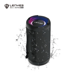 LENYES S214 Outdoor Speaker | 20 W Dual-Driver • Bt 5.3 Low-Latency • Ipx7 Waterproof • RGB Mood Ring & Dual-Side Logo • 1500 Mah = 10 H