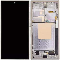 ESOURCE PARTS Replacement Oled Assembly W/frame for Samsung Galaxy S24 Ultra(Us & International Version)(Aftermarket +)Titanium In Yellow