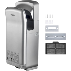 VEVOR 1600W 110V Jet Hand Dryer, Premium Electric Commercial Blade Hand Dryer, Abs Air Dryer Hand \w Hepa Filtration Wall Mount Hand Dryer, Vertical