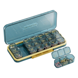 MYACUC 7-Day Pill Organizer With 21 Individual Compartments, Portable Daily Medication Box for Vitamins, Fish Oil, And Supplements