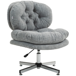KEPOOMAN Computer Desk Chair, Armless Office Chair With Wide Padded Seat And Adjustable Height In Gray