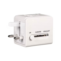 XCRS Compact Worldwide Universal Power Adapter Converter \w 2 USB Charging Ports, All In One International Travel Wall Charger Plug \w Surge
