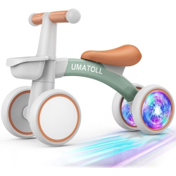 PETGINHOME Colorful Lighting Baby Balance Bike Toys for 1 Year Old Boys Gifts, Adjustable Seat Baby Walker, 12-24 Months Toddler Ride On Toys \w