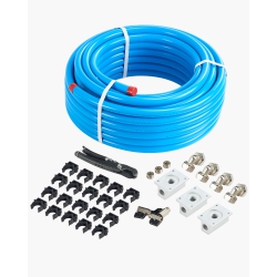 VEVOR 100Ft X 3/4" Air Compressor Line Kit, HDpe-Aluminum Compressed Air Piping System, Leak-Proof, Pressure-Resistant & Easy-To-Install, Compressed