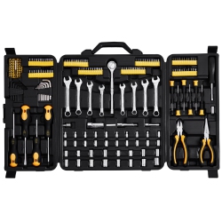 VEVOR 221-Piece Mechanics Tool Set, 1/4" And 3/8" Drive Sockets, Sae And Metric Mechanic Tool Kit \w Bits, Wrenches, Ratchet Handle, Accessories