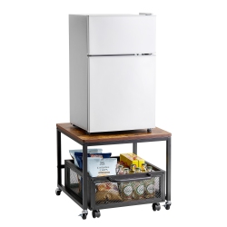 VEVOR 198 Lbs Mini Fridge Stand, \w Movable Storage Cart & Swivel Wheels, Beverage Refrigerator Stand for Coffee Bar, Mini Fridge Organizer for Home