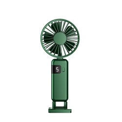 THE WAY USB Rechargeable Desktop Folding Fan \w Hook Air Cooling Handheld Electric Portable Fan \w Led Display, Large Capacity Battery 100 Wind