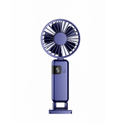 THE WAY USB Rechargeable Desktop Folding Fan \w Hook Air Cooling Handheld Electric Portable Fan \w Led Display, Large Capacity Battery 100 Wind