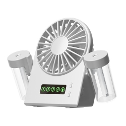 THE WAY 2025 New Double Spray Desktop Fan Humidifier 2 In 1 USB Portable Digital Display Hydration Spray Fan Double Spray Humidifier Small Fan
