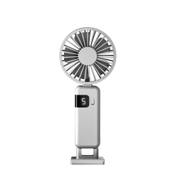 THE WAY USB Rechargeable Desktop Folding Fan \w Hook Air Cooling Handheld Electric Portable Fan \w Led Display, Large Capacity Battery 100 Wind