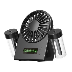 THE WAY 2025 New Double Spray Desktop Fan Humidifier 2 In 1 USB Portable Digital Display Hydration Spray Fan Double Spray Humidifier Small Fan