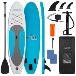 SERENELIFE 10’ Inflatable Stand Up Paddle Board \w Premium Sup Accessories - 32” Wide Stable Design \w Non-Slip Eva Deck Pad, for Youth And