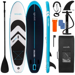 SERENELIFE 11'6" Inflatable Paddleboard – Pet-Friendly Sup for Adults, 275Lb Capacity, Non-Slip Deck, Full Kit W/ Paddle, Pump, Leash & Carry