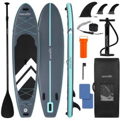 SERENELIFE 10’ Inflatable Stand Up Paddle Board \w Premium Sup Accessories - 32” Wide Stable Design \w Non-Slip Eva Deck Pad, for Youth And