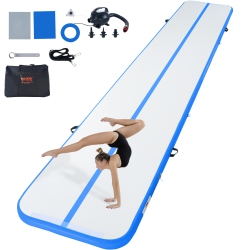 VEVOR 4 Inch Gymnastics Air Mat, Thickness Inflatable Gymnastics Tumbling Mat, Tumble Track \w Electric Pump, Training Mat for Home-Use /gym/yoga/